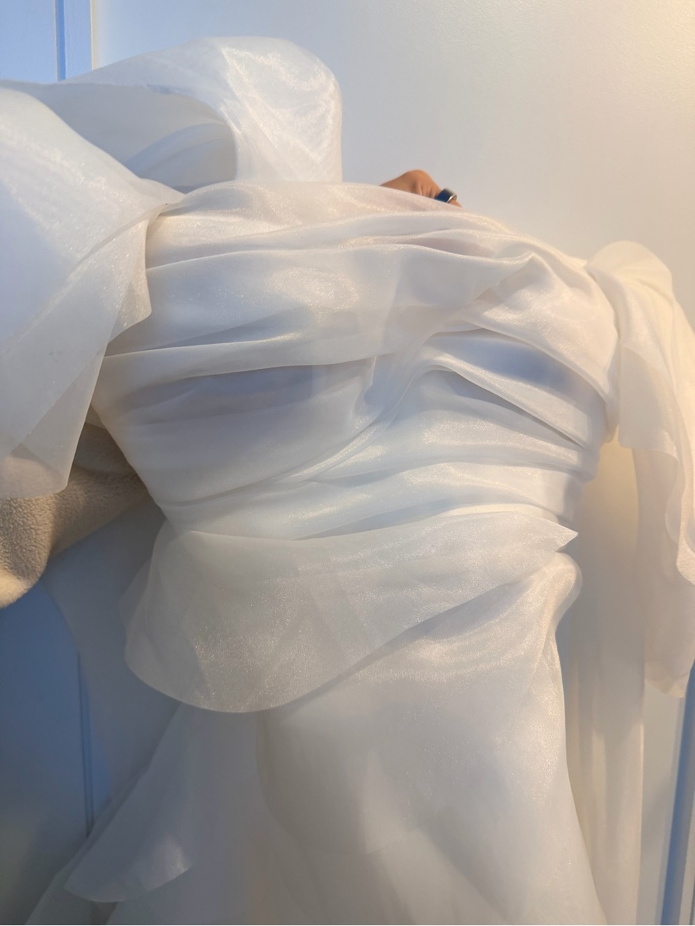 Milla White Sheer Ruffled Bridal organza “dreamy blouse with meringue flounces” - Picture 3 of 9